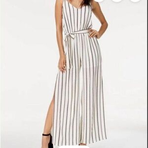 One Clothing White and Black Striped Jumpsuit